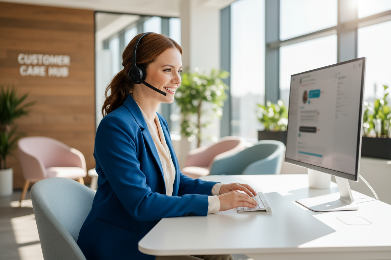 woman in customer support